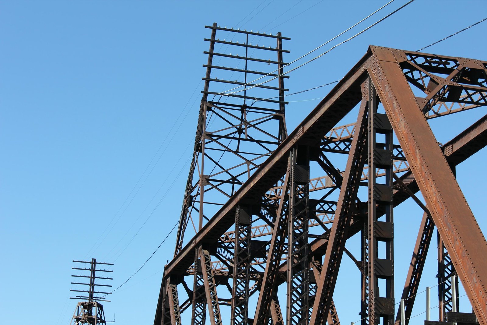 Electrical tower on center span